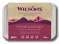 Wilsons Steak and Kidney Premium Raw Frozen Dog Food 500g